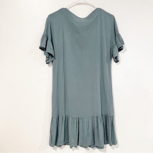 Anthropologie Michael Stars Ruffled Hem Lace Up Flounce Blue Dress size XS - Picture 5 of 11
